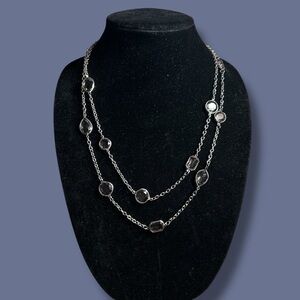 Extra Long Crystal Necklace with Lobster Clasp